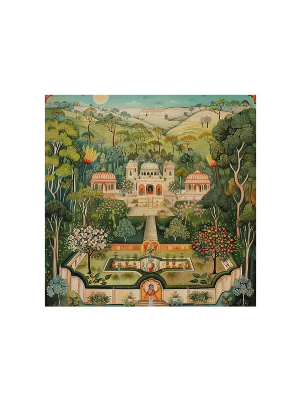 Sanctuary_of_Peace_traditional_palace_surrounded_by_nature_nature_painting_for_wall_decoration(FLP36X360193)