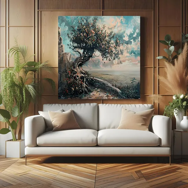 The_Timeless_Sentinel_or_The_Ancient_Tree_Overlooking_the_Valleytree_of_life_painting(FLP36X360180)