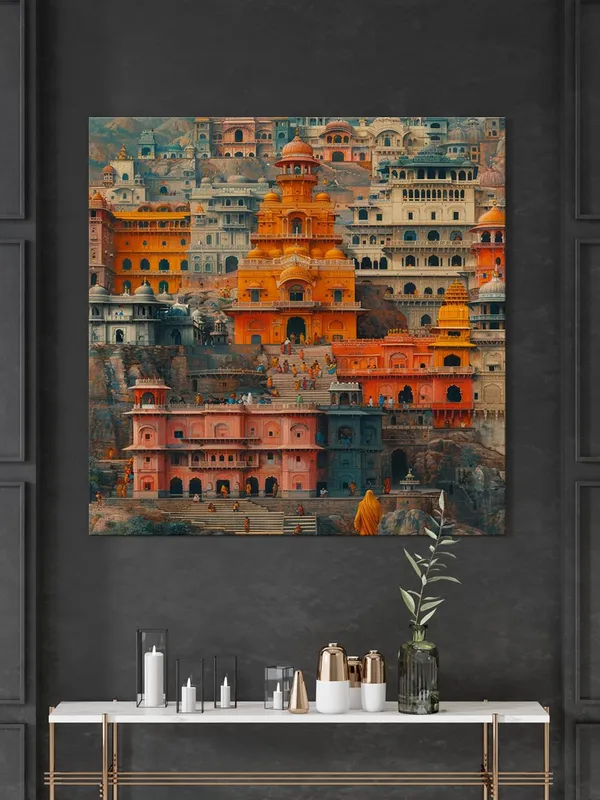 colorful_painting_architecture_of_the_densely_packed_buildings,_creating_a_sense_of_a_mystical_or_otherworldly_city_wall_painting_for_bedroom(FLP36X360207)