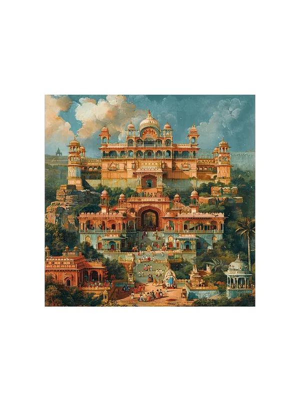 the_grandeur_and_architectural_magnificence_of_the_depicted_structure,_which_resembles_a_majestic_palace_or_fortressforest_wall_painting(FLP36X360206)