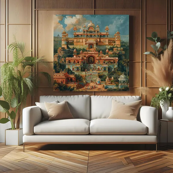 the_grandeur_and_architectural_magnificence_of_the_depicted_structure,_which_resembles_a_majestic_palace_or_fortressforest_wall_painting(FLP36X360206)