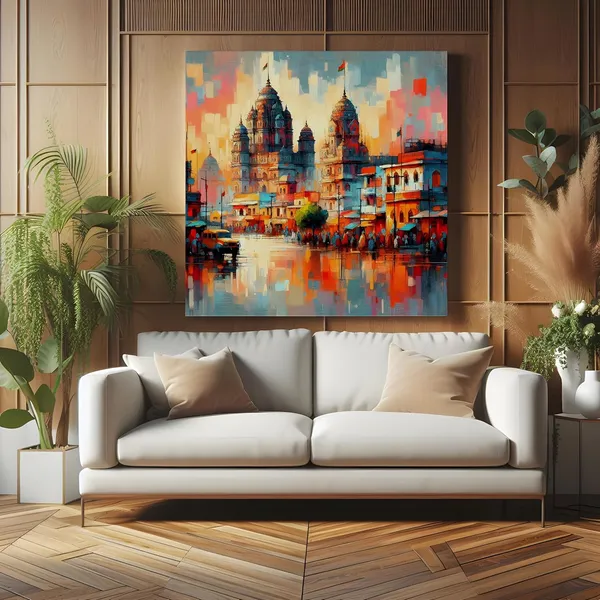 Reflections_of_the_Divine_a_majestic_temple_reflected_in_water_with_vibrant_colors_golden_temple_wall_painting(FLP36X360187)