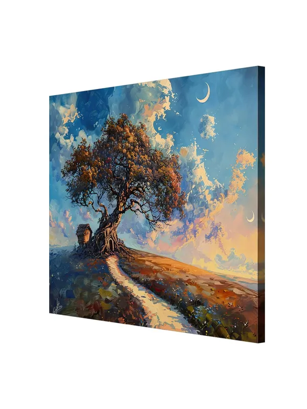 The_Path_of_Tranquility_with_the_tree_and_a_winding_path_leading_to_a_small_house_under_a_crescent_moontree_of_life_painting(FLP36X360186)