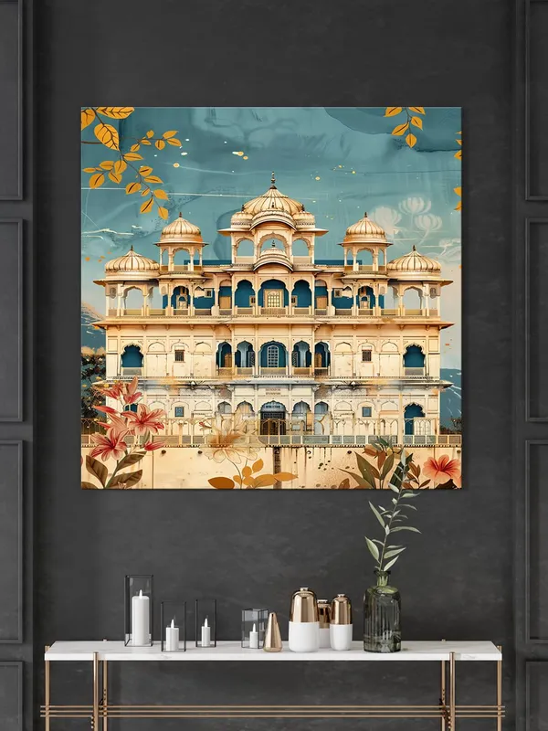 Featuring_a_beautifully_detailed_traditional_Indian_Haveli,_showcasing_the_rich_architectural_heritage_indian_art_painting(FLP36X360197)