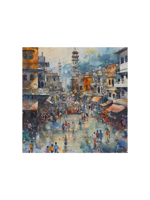 Bustling_Bazaar_in_the_Heart_of_the_City_or_Vibrant_Streets_of_the_Old_Towncity_painting_for_wall_decoration(FLP36X360179)