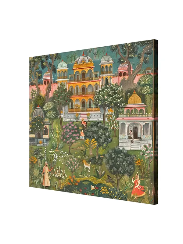 Garden_of_Serenity_of_a_detailed_lush_garden_with_a_traditional_palace_mughal_paintings_for_wall(FLP36X360188)