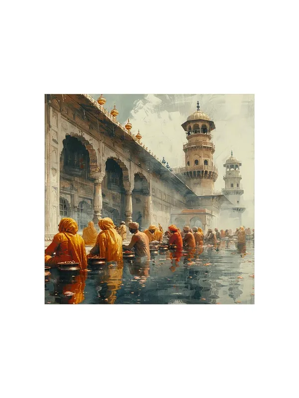 Holy_Bath_Capturing_the_spiritual_ambiance_of_pilgrims_engaging_in_a_ritualistic_bath_at_a_sacred_site_banaras_ghat_paintings_for_living_room(FLP36X360199)