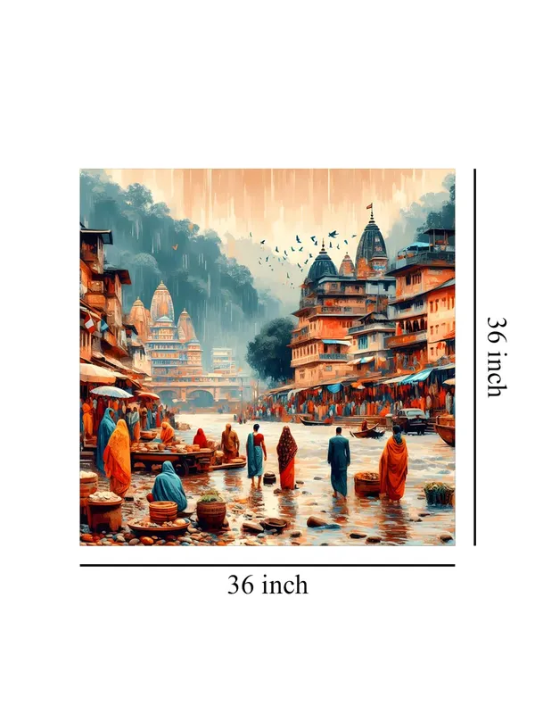 Monsoon_in_the_Sacred_City_of_people_walking_along_the_riverbanks_in_a_city,_with_raindrops_city_painting_for_wall_decoration(FLP36X360182)