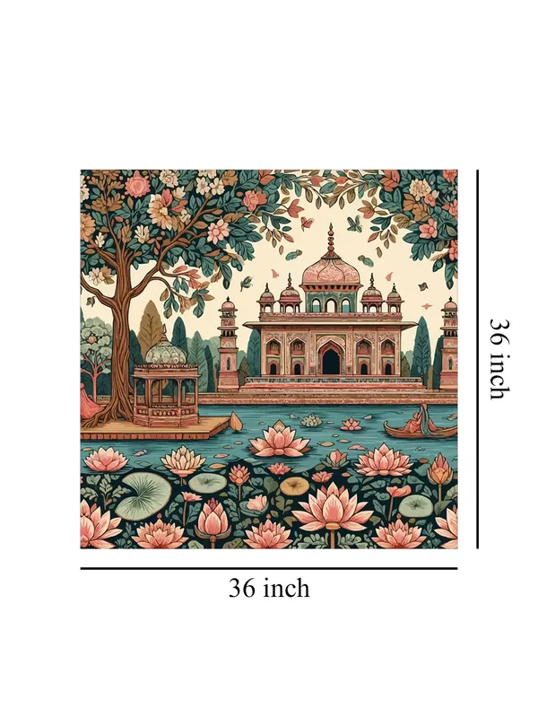 The_Lotus_Garden_Pavilion_emphasizes_the_lotus_flowers_and_the_beautiful_pavilion_at_the_center_of_the_scene_lotus_flower_painting(FLP36X360209)