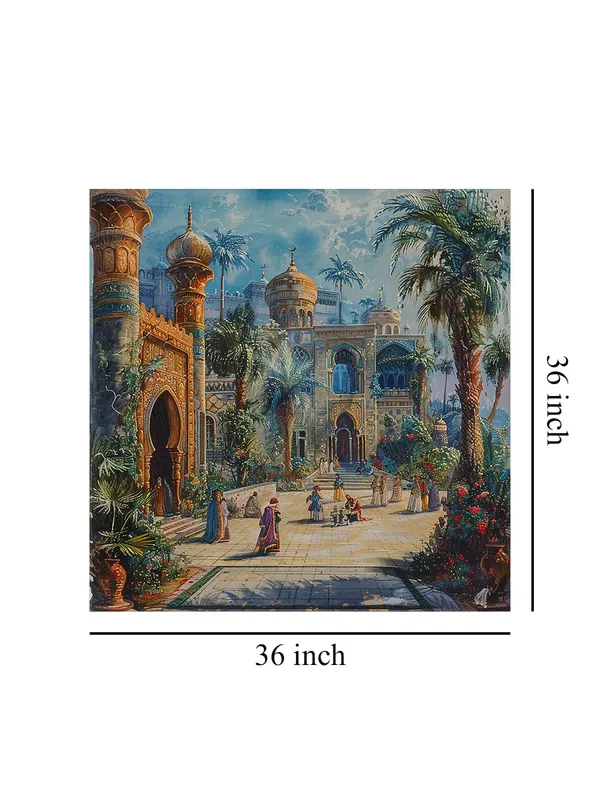 Palace_Courtyard_with_a_vibrant_courtyard_scene,_likely_from_an_oriental_or_Middle_Eastern_inspirationwall_painting_for_bedroom(FLP36X360196)