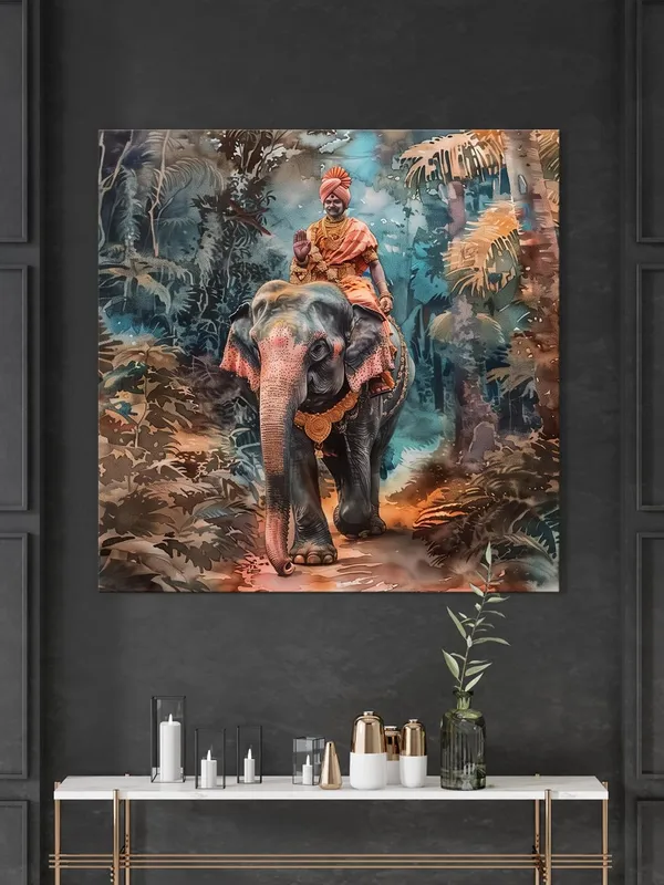 Elephant's_Journey_Through_the_Jungle_a_man_riding_an_elephant_through_a_lush,_tropical_foresttropical_forest(FLP36X360176)