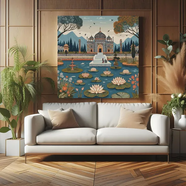 indian_art_mahal_with_women_and_flying_birds_modern_art_wall_painting_for_bedroom_indian_painting_for_wall_decoration(FLP36X360219)