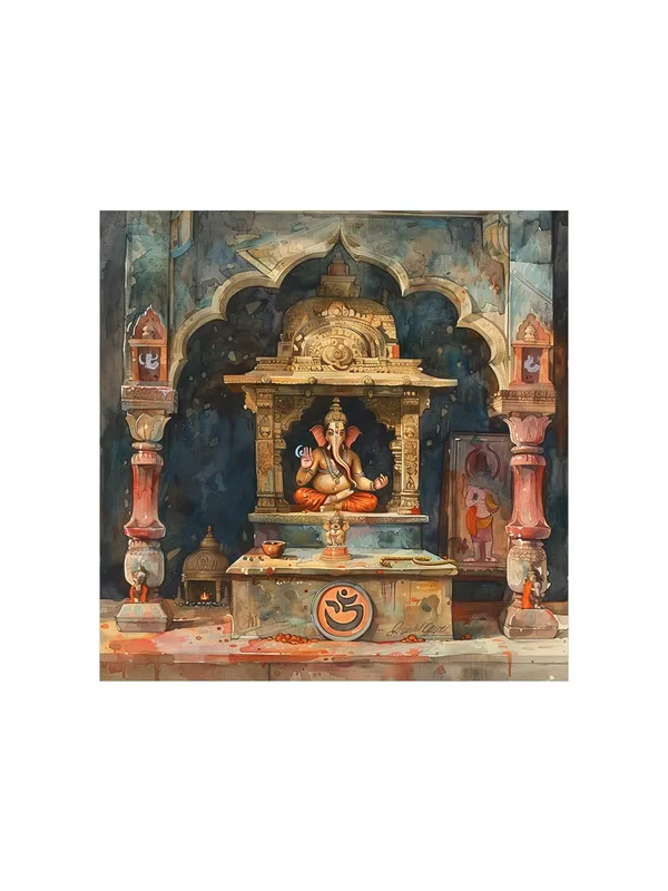 Ganesh_Temple_is_a_Watercolor_painting_of_a_traditional_temple_dedicated_to_the_Hindu_deity_Ganesh_wall_painting_ganesha_for_living_room(FLP36X360203)