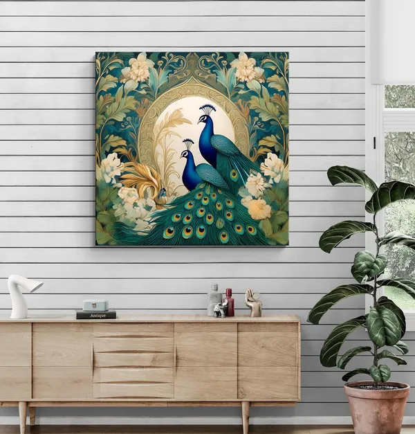 Majestic_Peacocks_in_Bloom:_Elegant_Nature-Inspired_Canvas_Painting_for_Luxury_Home_Decor_and_Floral_Wall_Art(FLP36X360297)
