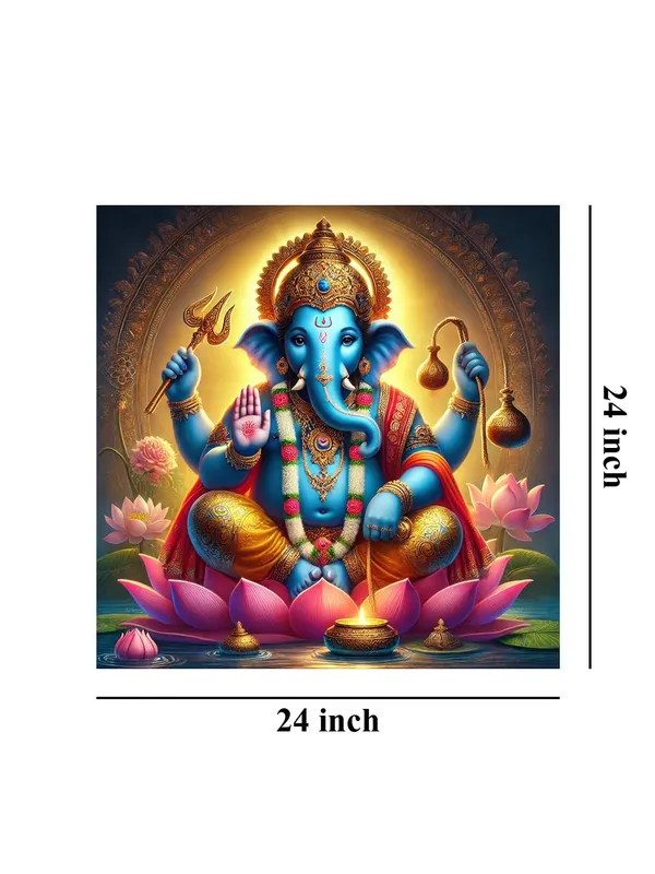 Celestial_Radiance_of_Blue_Ganesha_Holding_Sacred_Symbols_-_Canvas_Painting_|_Ganesh_Art,_Hindu_Wall_Decor,_Vastu_Painting(FLP24X240237)