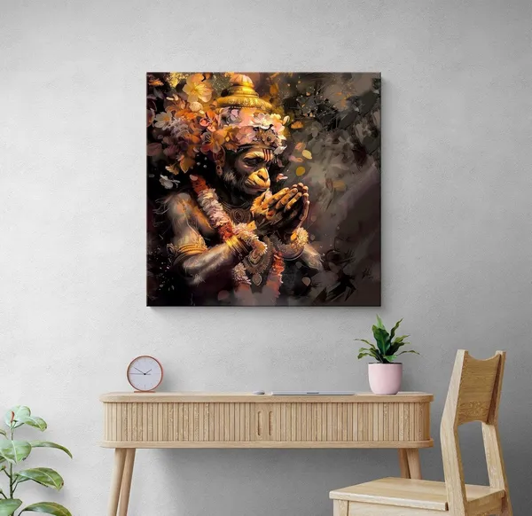 Hanuman_in_Deep_Prayer_with_Floral_Garland_-_Canvas_Painting_|_Hindu_Devotional_Art,_Indian_Religious_Decor,_Hanuman_Spirituality_Painting(FLP24X240262)