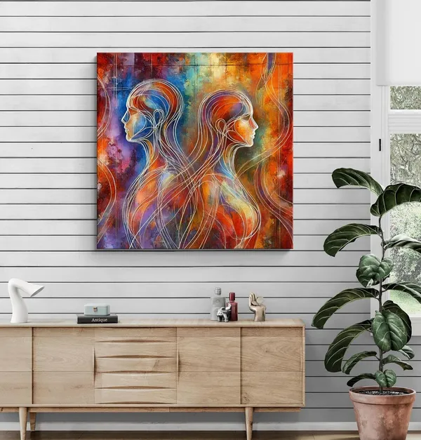 Abstract_Twin_Silhouettes_Canvas_Painting_:_Contemporary_Dual_Portrait_Art_for_Modern_Home_and_Office_Wall_Décor(FLP24X240288)