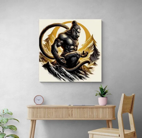 Vigorous_Hanuman_in_Meditation_Amidst_Mountains_-_Canvas_Painting_|_Hindu_God_Art,_Hanuman_Wall_Decor,_Spiritual_Strength_Symbolism(FLP24X240255)