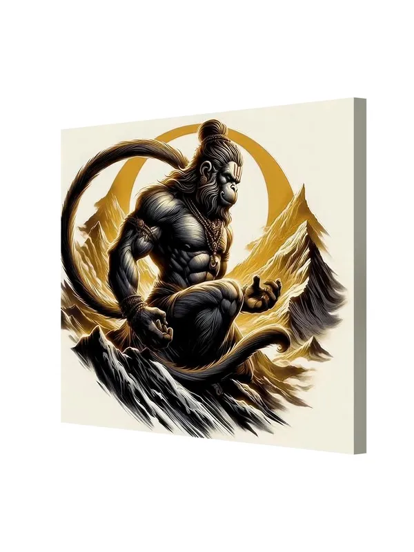 Vigorous_Hanuman_in_Meditation_Amidst_Mountains_-_Canvas_Painting_|_Hindu_God_Art,_Hanuman_Wall_Decor,_Spiritual_Strength_Symbolism(FLP24X240255)