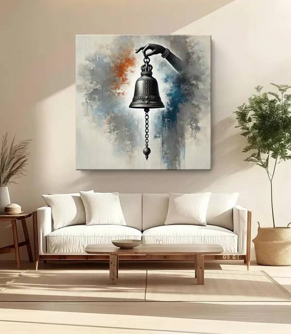 Sacred_Bell_Held_by_a_Divine_Hand_-_Canvas_Painting_|_Hindu_Temple_Art,_Spiritual_Wall_Decor,_Religious_Symbolism_Painting(FLP36X360242)