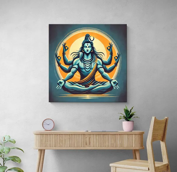 Divine_Shivlinga_Puja_Canvas_Painting_:_Sacred_Hindu_Ritual_Art_Featuring_Shivling,_Flowers,_and_Bells_for_Temple_and_Home_Sanctuaries(FLP24X240280)