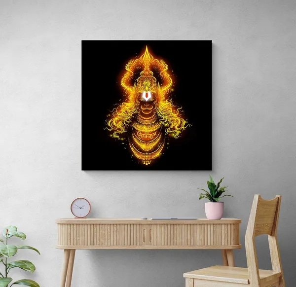 Mystical_Hanuman_Divine_Glow_Canvas_painting:_Spiritual_Wall_Art_for_Devotees,_Featuring_Hanuman_with_Illuminated_Mantras(FLP24X240276)