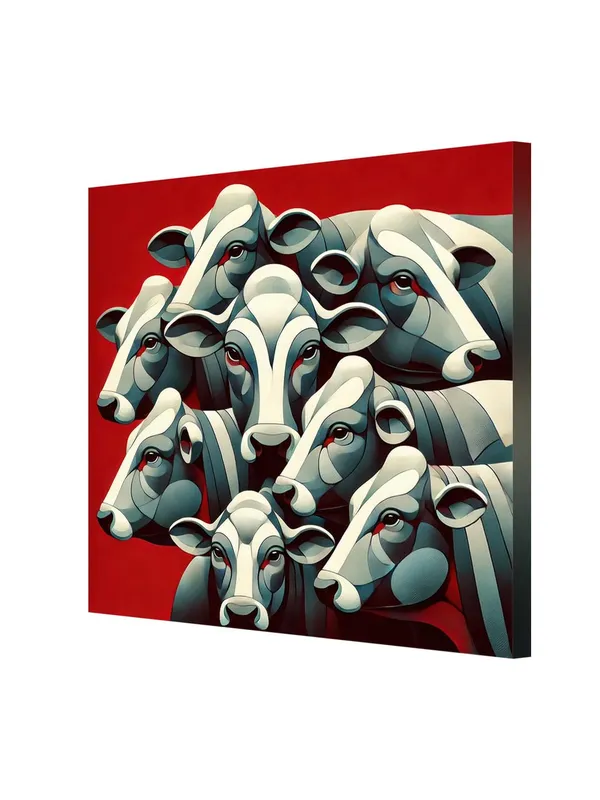 Abstract_Representation_of_Cows_in_a_Herd_-_Canvas_Painting_|_Modern_Indian_Art,_Animal_Wall_Decor,_Cow_Painting(FLP24X240239)