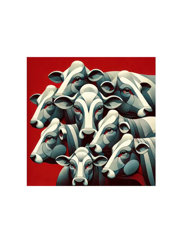 Abstract_Representation_of_Cows_in_a_Herd_-_Canvas_Painting_|_Modern_Indian_Art,_Animal_Wall_Decor,_Cow_Painting(FLP24X240239)