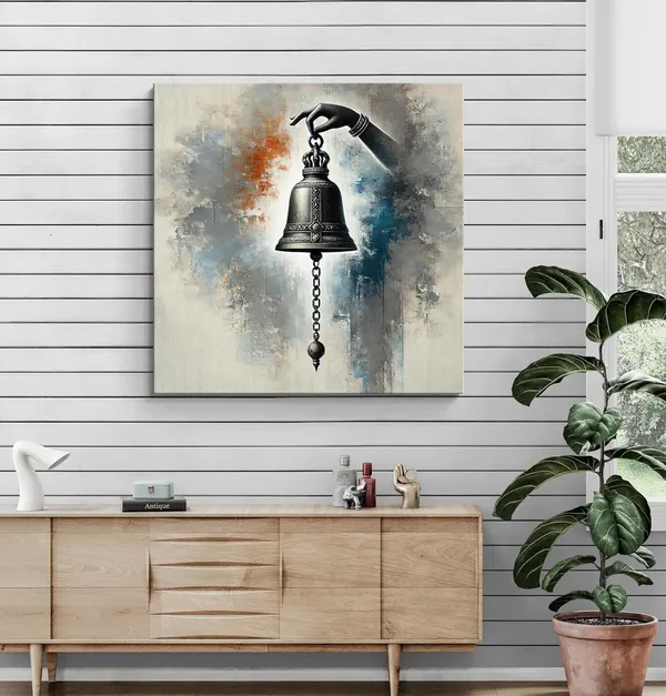 Sacred_Bell_Held_by_a_Divine_Hand_-_Canvas_Painting_|_Hindu_Temple_Art,_Spiritual_Wall_Decor,_Religious_Symbolism_Painting(FLP24X240242)