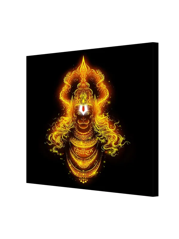 Mystical_Hanuman_Divine_Glow_Canvas_painting:_Spiritual_Wall_Art_for_Devotees,_Featuring_Hanuman_with_Illuminated_Mantras(FLP36X360276)