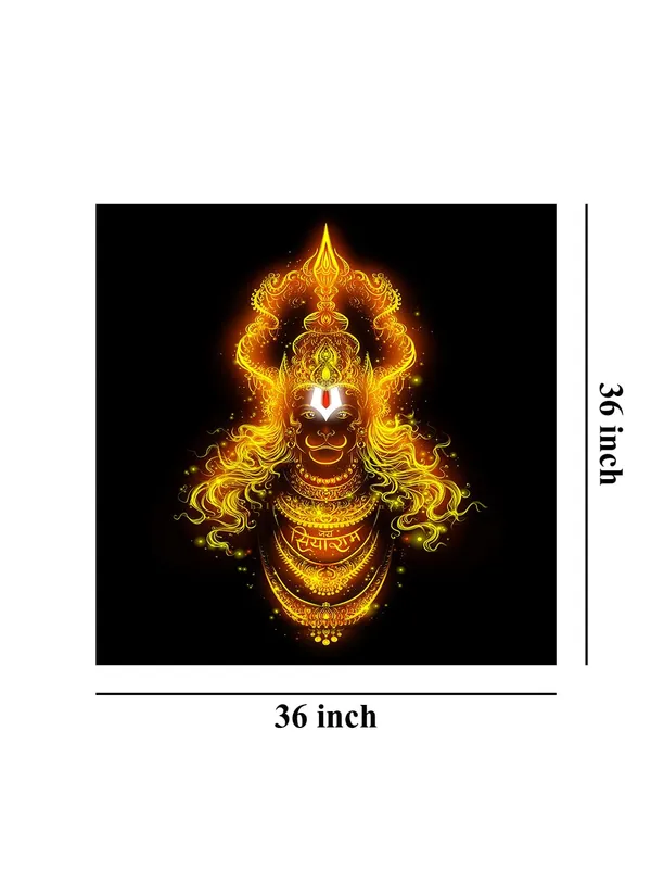 Mystical_Hanuman_Divine_Glow_Canvas_painting:_Spiritual_Wall_Art_for_Devotees,_Featuring_Hanuman_with_Illuminated_Mantras(FLP36X360276)