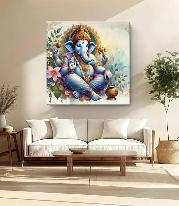 Radiance_of_the_Sacred:_Lord_Ganesha’s_Divine_Light_Shining_Through_the_Ages_-_Canvas_Painting_|_Indian_Spiritual_Art,_Ganesh_Wall_Decor,_Hindu_Religious_Art(FLP24X240234)
