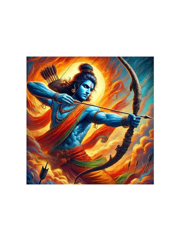 Lord_Rama_Warrior_Canvas_Painting_:_Dynamic_Artwork_of_Ramayana’s_Hero_with_Bow_and_Arrow_for_Spiritual_and_Inspirational_Wall_Décor(FLP24X240286)