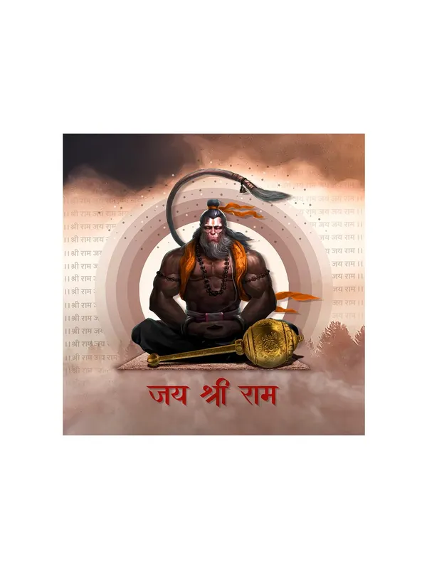 Powerful_Image_of_Hanuman_Meditating_with_Chant_of_'Jai_Shri_Ram'_-_Canvas_Painting_|_Hindu_Deity_Art,_Hanuman_Wall_Decor,_Religious_Home_Decor(FLP24X240252)