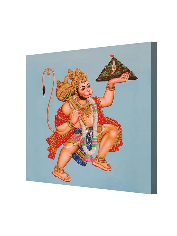 Hanuman_Carrying_the_Sanjeevani_Mountain_with_Devotion_-_Canvas_Painting_|_Ramayana_Art,_Hindu_Mythology_Decor,_Hanuman_Wall_Art(FLP36X360256)
