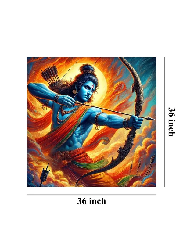 Lord_Rama_Warrior_Canvas_Painting_:_Dynamic_Artwork_of_Ramayana’s_Hero_with_Bow_and_Arrow_for_Spiritual_and_Inspirational_Wall_Décor(FLP36X360286)