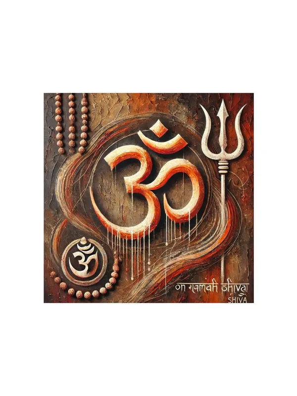Om_Symbol_with_Trident:_A_Spiritual_Canvas_Painting_Emphasizing_Faith_and_Devotion_with_Sacred_Symbols(FLP36X360307)