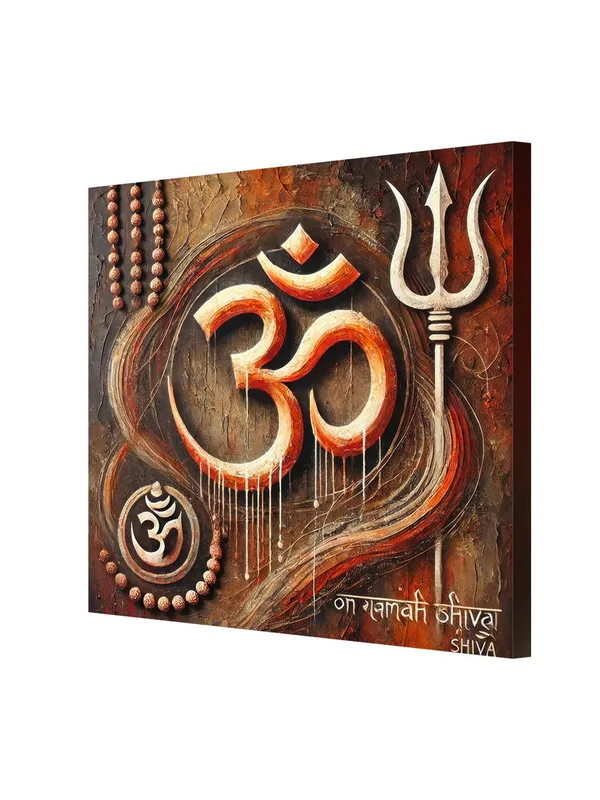 Om_Symbol_with_Trident:_A_Spiritual_Canvas_Painting_Emphasizing_Faith_and_Devotion_with_Sacred_Symbols(FLP36X360307)