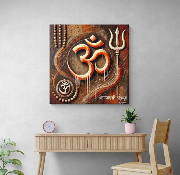 Om_Symbol_with_Trident:_A_Spiritual_Canvas_Painting_Emphasizing_Faith_and_Devotion_with_Sacred_Symbols(FLP36X360307)