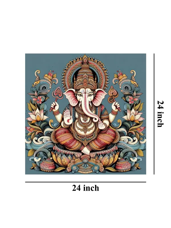 Celestial_Majesty:_The_Sacred_Manifestation_of_Lord_Ganesha,_Bearer_of_Knowledge_and_Remover_of_Obstacles_-_Canvas_Painting_|_Ganesh_Art,_Indian_Wall_Decor,_Religious_Painting(FLP24X240227)