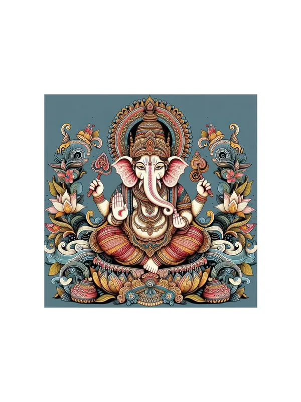 Celestial_Majesty:_The_Sacred_Manifestation_of_Lord_Ganesha,_Bearer_of_Knowledge_and_Remover_of_Obstacles_-_Canvas_Painting_|_Ganesh_Art,_Indian_Wall_Decor,_Religious_Painting(FLP24X240227)