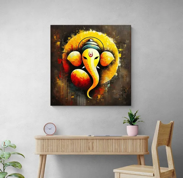 Lord_Ganesha's_Celestial_Harmony:_A_Vision_of_Divine_Power_and_Spiritual_Enlightenment_-_Canvas_Painting_|_Indian_Mythology_Art,_Meditation_Wall_Decor,_Ganesh_Canvas(FLP24X240232)