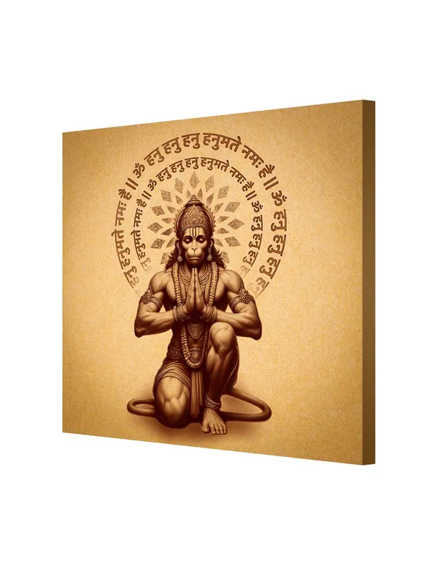 Hanuman_Canvas_Divine_Hanuman_Meditation_Canvas_painting:_Ethereal_Wall_Art_with_Sanskrit_Mantras_for_Spiritual_Home_Decor_and_Meditation_Rooms(FLP36X360269)with_Sanskrit_Mantras