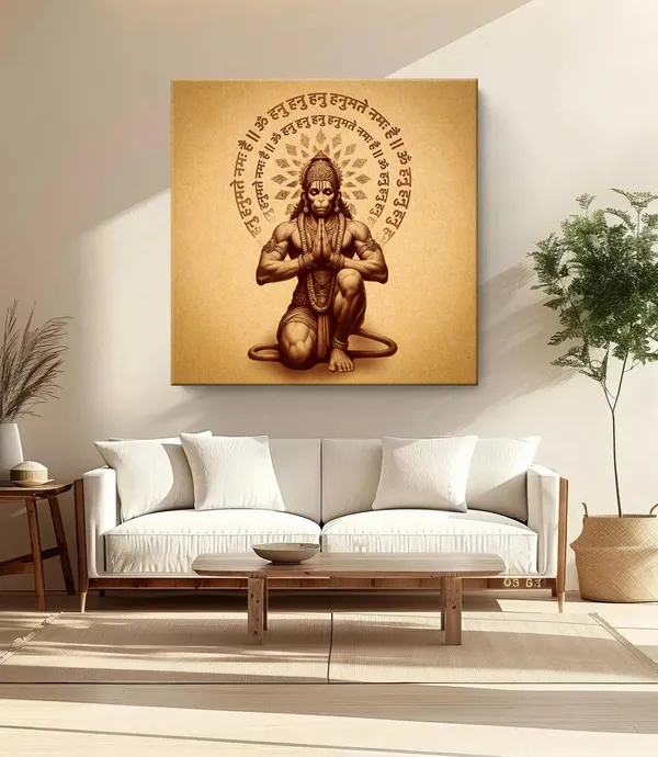 Hanuman_Canvas_Divine_Hanuman_Meditation_Canvas_painting:_Ethereal_Wall_Art_with_Sanskrit_Mantras_for_Spiritual_Home_Decor_and_Meditation_Rooms(FLP36X360269)with_Sanskrit_Mantras