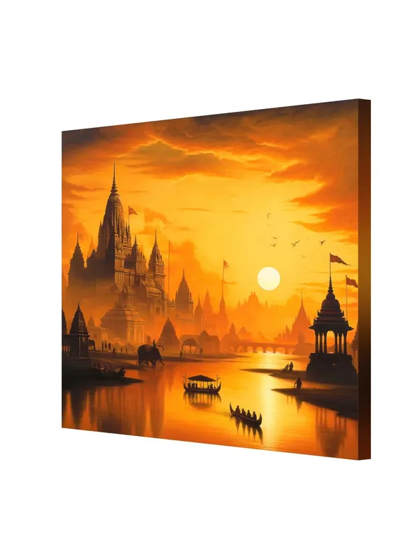 Golden_City_at_Sunset:_A_Majestic_Canvas_Painting_Depicting_Tranquility_and_Heritage_with_a_Warm_Glow(FLP36X360303)