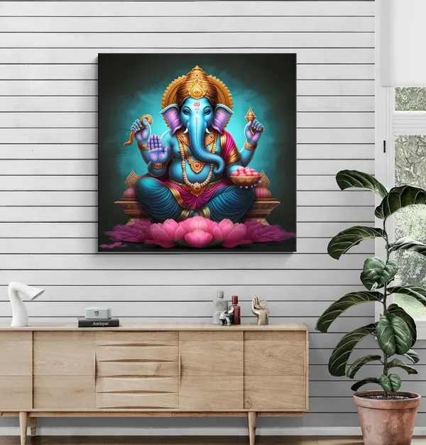 Divine_Luminescence:_The_Eternal_Presence_of_Lord_Ganesha_Radiating_Wisdom_and_Prosperity_-_Canvas_Painting_|_Hindu_Art,_Spiritual_Decor,_Wall_Art(FLP24X240226)