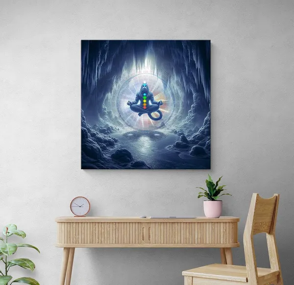 Serene_Multi-Armed_Shiva_Canvas_Painting:_Meditative_Lord_Shiva_Artwork_with_Spiritual_Energy_for_Tranquil_Home_and_Yoga_Studio_Décor(FLP24X240279)