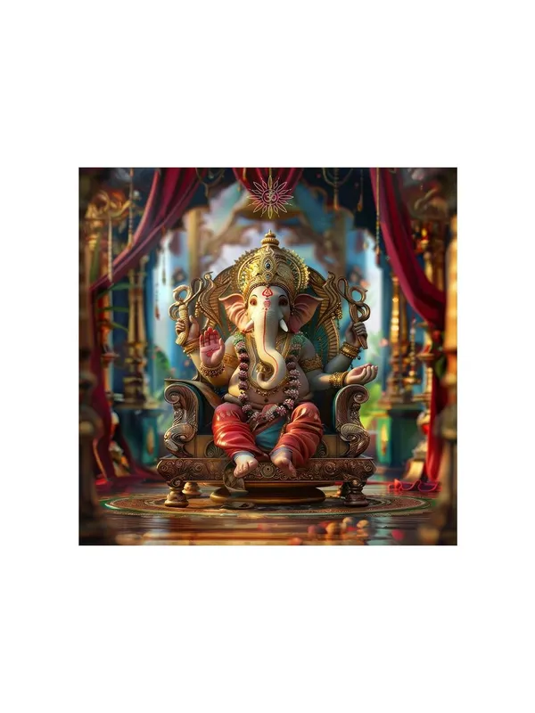 In_the_Heart_of_the_Universe:_Lord_Ganesha's_Divine_Guidance_Illuminating_the_Path_to_Success_-_Canvas_Painting_|_Sacred_Art,_Ganesha_Wall_Decor,_Indian_Spiritual_Art(FLP24X240230)