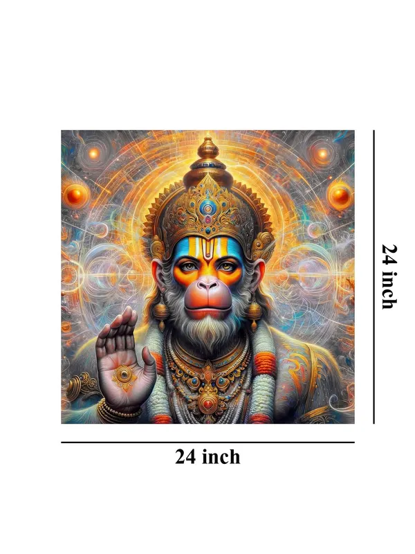 Powerful_Hanuman_Blessing_with_Divine_Aura_-_Canvas_Painting_|_Hindu_Deity_Art,_Spiritual_Blessing_Decor,_Hanuman_Wall_Art(FLP24X240261)