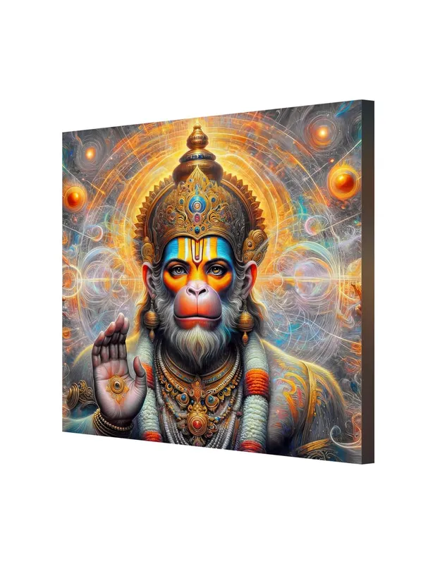 Powerful_Hanuman_Blessing_with_Divine_Aura_-_Canvas_Painting_|_Hindu_Deity_Art,_Spiritual_Blessing_Decor,_Hanuman_Wall_Art(FLP24X240261)